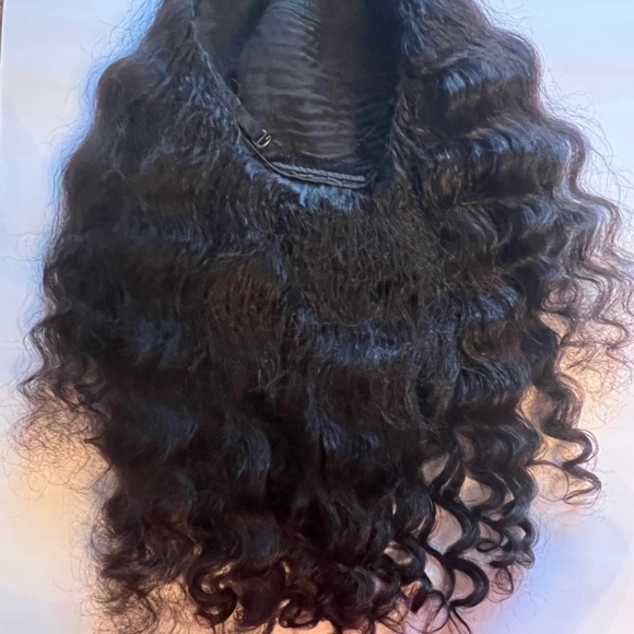 100% Human Hair Kinky Straight 3/4 Wig, 20 inches: - Picture 4 of 5